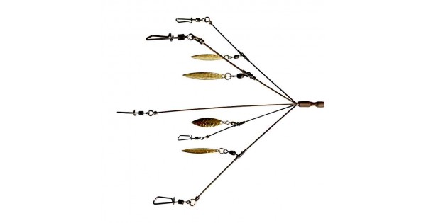 Diamond Baits 4.5 Frenzy Rig 5-Arm Umbrella Rig w/ 4 Gold Blades